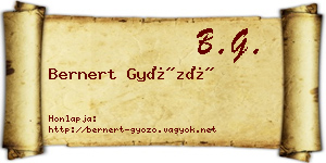 Bernert Győző névjegykártya